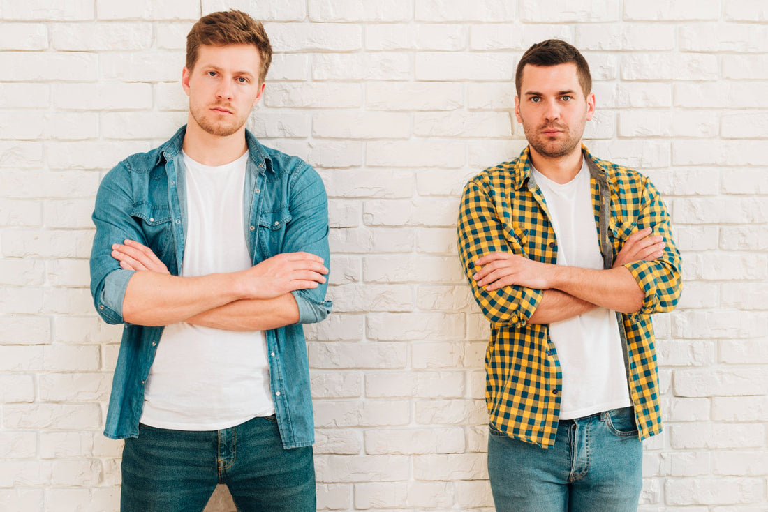 Slim fit vs regular fit shirts on different male body types: athletic slim taper vs classic roomy cut for broad builds.