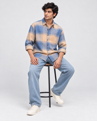 Blue Boxy Fit Shirt for Men
