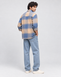 Blue Boxy Fit Shirt for Men