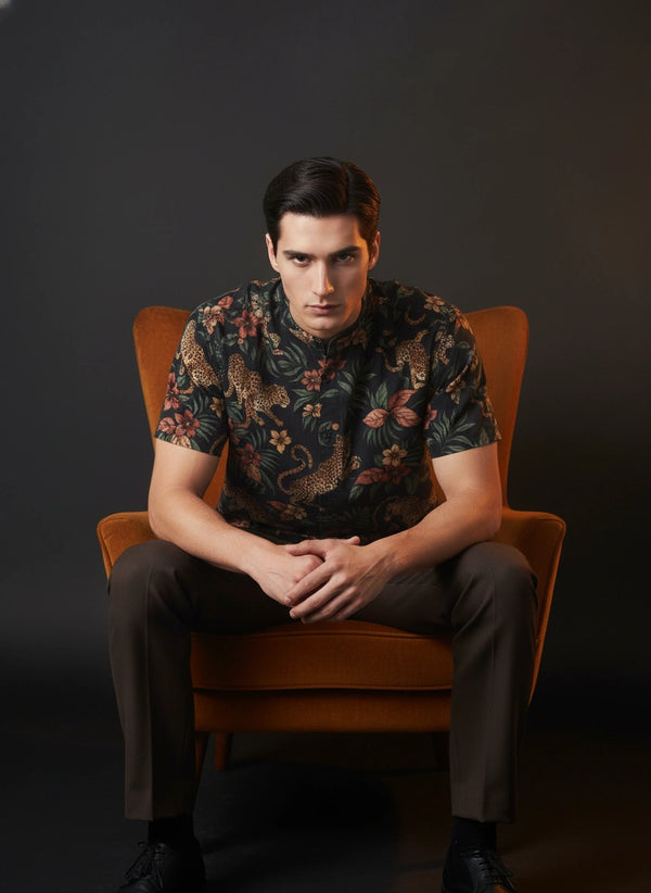 Tropical Leopard Floral Print Shirt
